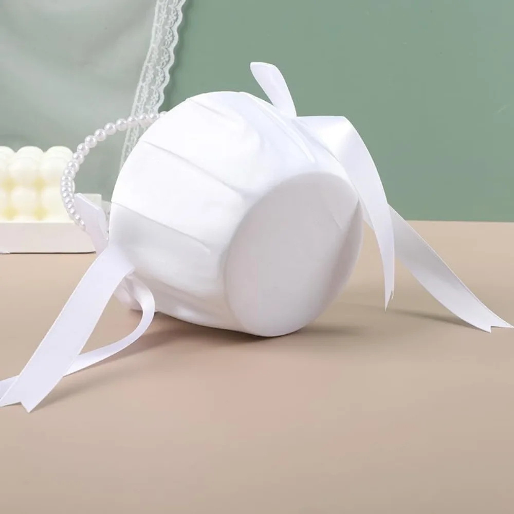 Cestas de niña de flores para boda, cesta de niña de flores de marfil, cesta de boda para decoración de boda de niña de las flores (Marfil)