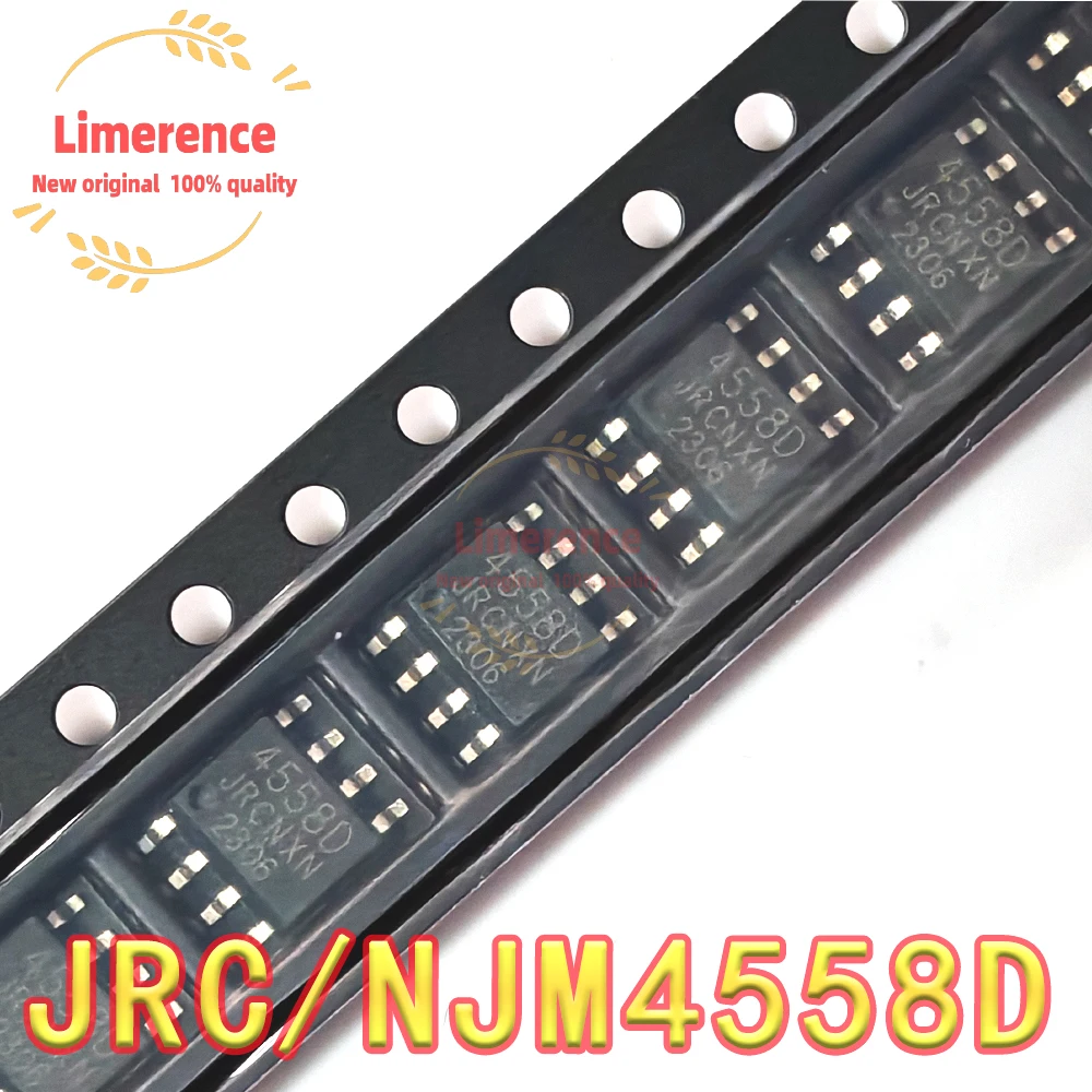 100PCS 4558D SOP8 JRC4558 SOP JRC4558D NJM4558 4558 SOP-8 SMD new and original IC Chipset