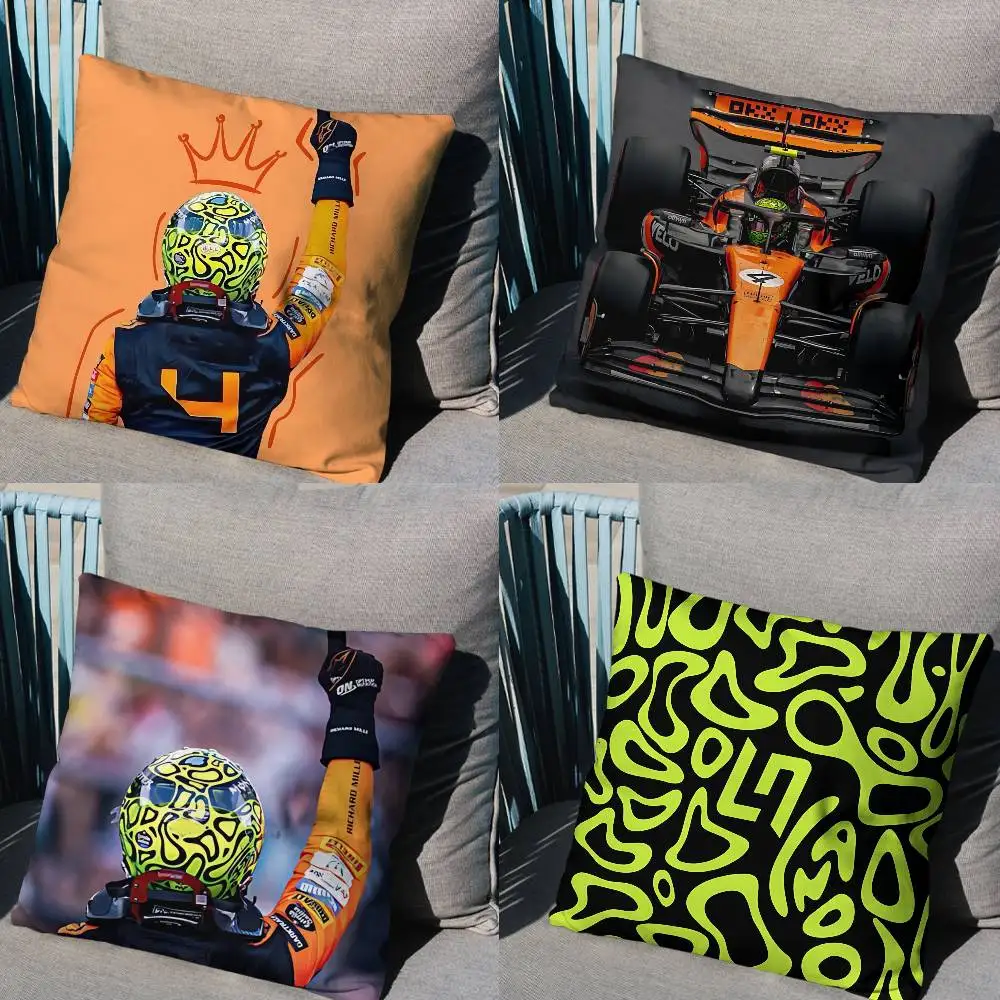 racing regulations Lando Norris Pillow Case Square Double-Sided Printing Short Plush Sofa Cushion Cover Bedroom Bedside Pillow