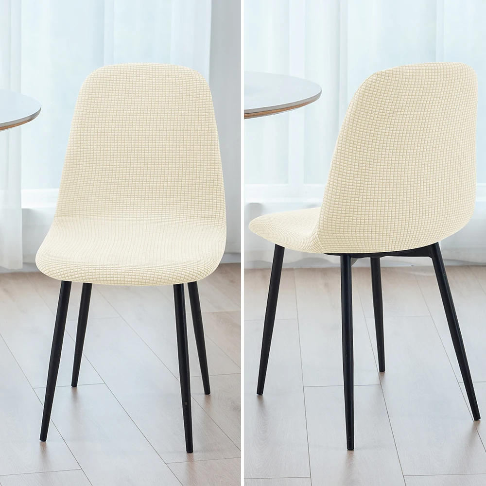 Waffle Jacquard Eames Chair Cover 1pc Soft Polar Fleece Bar Chair Cover Dining Room Home Decor Washable Shell Seat Case Party