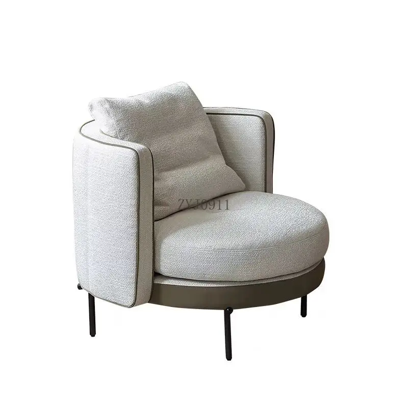 

Подлокотник в итальянском стиле, повседневная мебель, роскошный одиночный кожаный тканевый диван-сигарь, кресло для отдыха