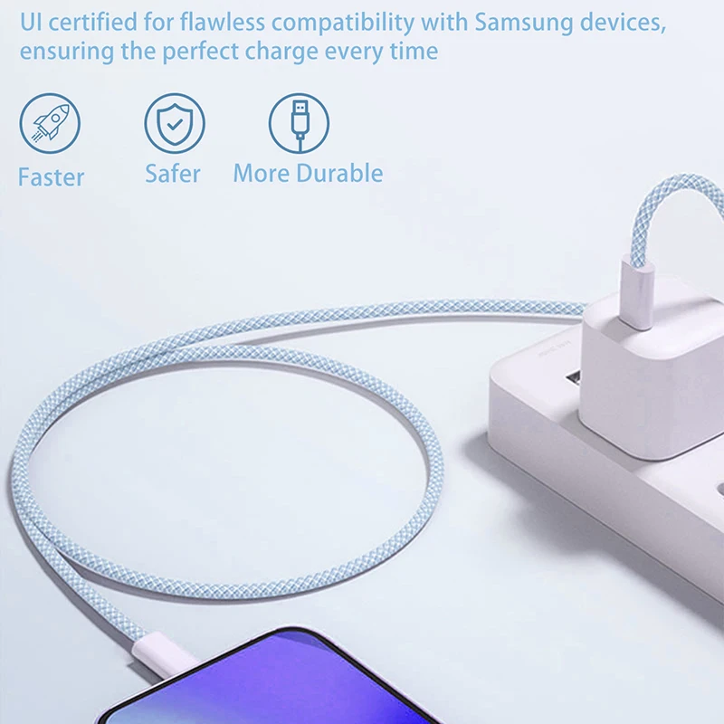 Type C to Type C 60W Fast Charging Color Cable For Apple Phone15 Huawei Xiaomi Samsung Usb C-Type C Weaving Cable Accessories - view 3