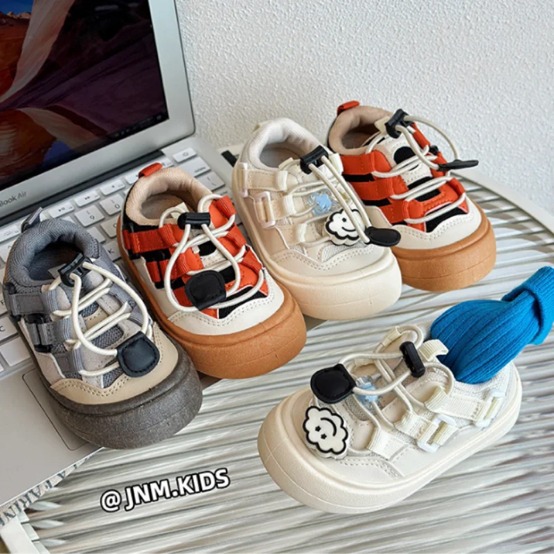 

Children's Sports Shoes 2025 Autumn New Boys Girls Fashion Cloud White Shoes Contrasting Retro Dad Shoes Size 22-31