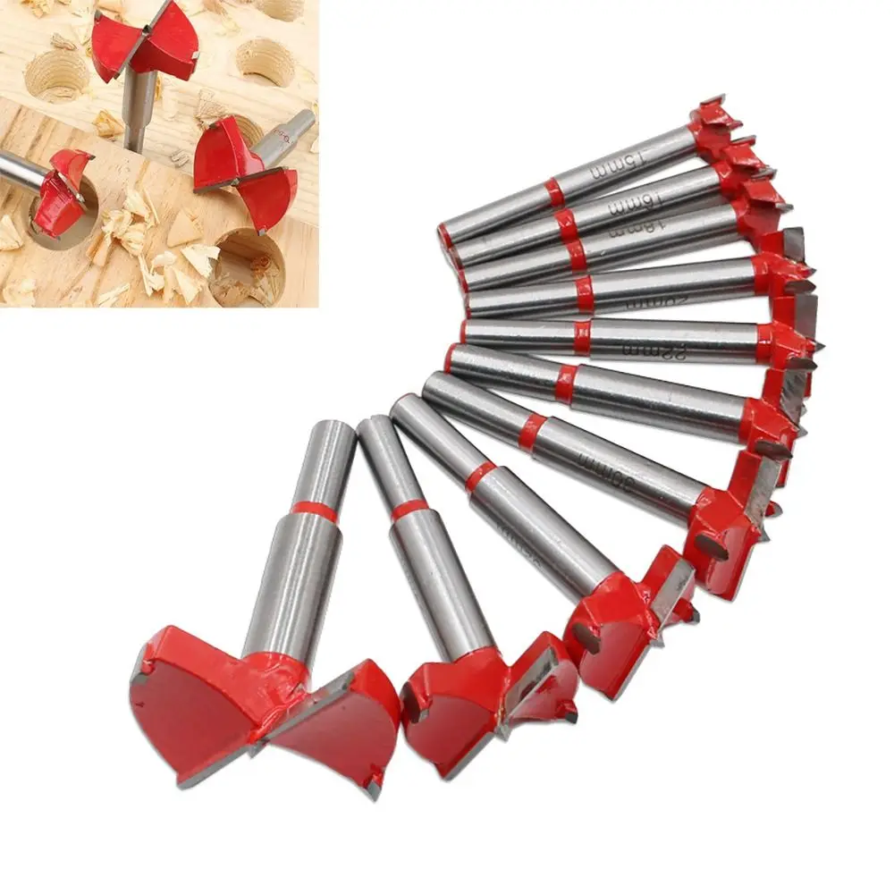 15-40mm Drill Bits Forstner Tip Woodworking Tool Hole Saw Cutter Hinge Boring Drill Bit Round Shank Tungsten Carbide Opener