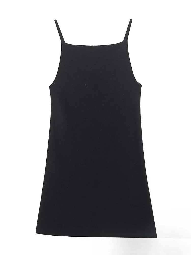 KONDALA Sexy Chic Women Dress Black Solid Cami Sleeveless Mini Vestidos New Fashion 2025 Autumn Party Short Sheath Dress