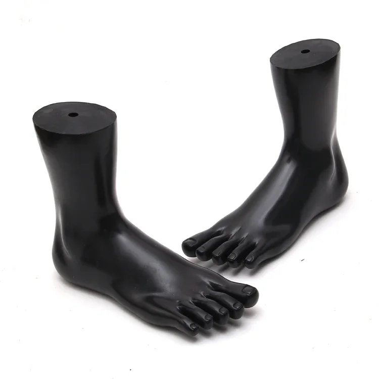 

One Pair Black PVC Female Mannequin Dummy Foot for Sock Display