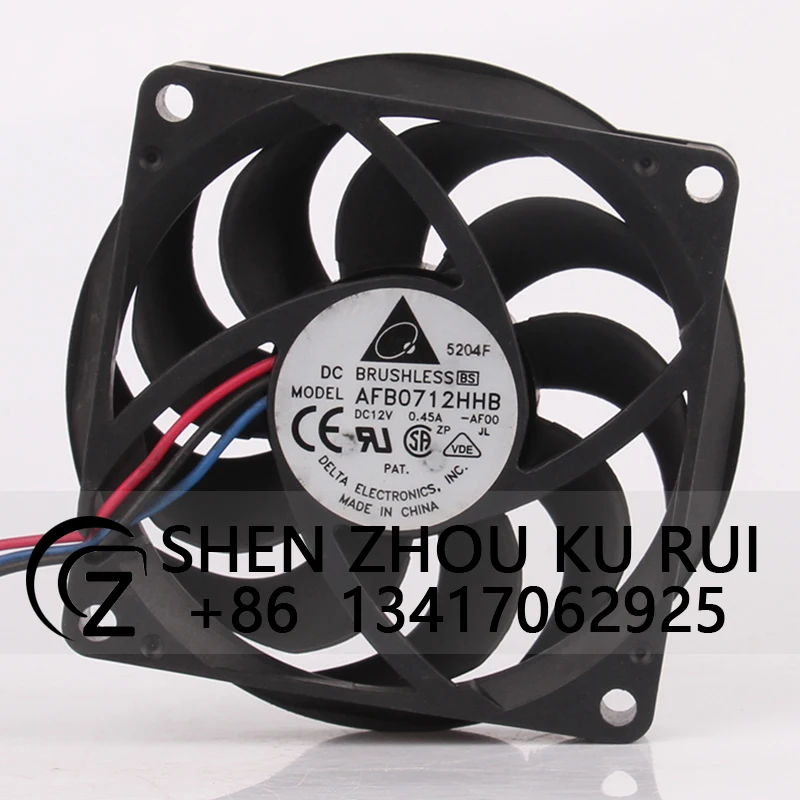 AFB0712HHB Case Cooling Fan for DELTA DC12V 0.45A 70X70X15MM 7cm 7015 Dual Ball Bearing  Big-air Volume Chassis Heat Dissipation