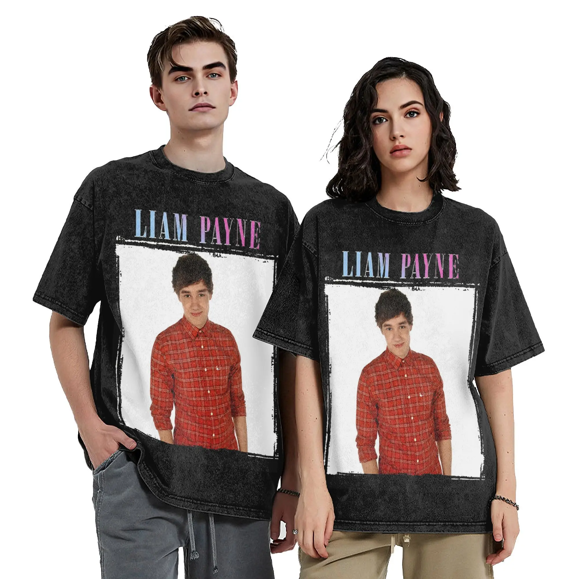 Men Women Harajuku Washed T-shirts Liam Payne rest in peace rip memory 1993-2024 Printed T Shirt Apparel High Street  Tees Tops