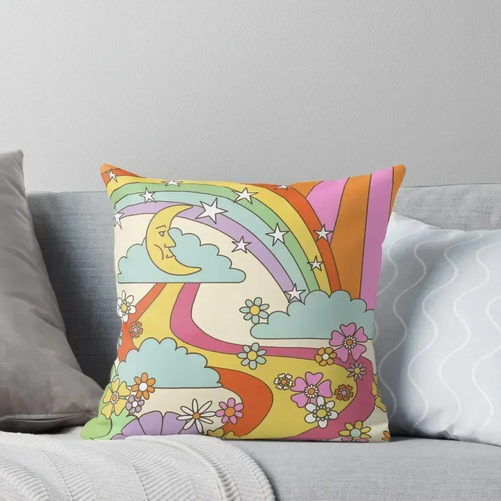 

retro trippy hippie boho print Throw Pillow Pillow Decor Decorative Cushion Christmas Pillows luxury covers pillow