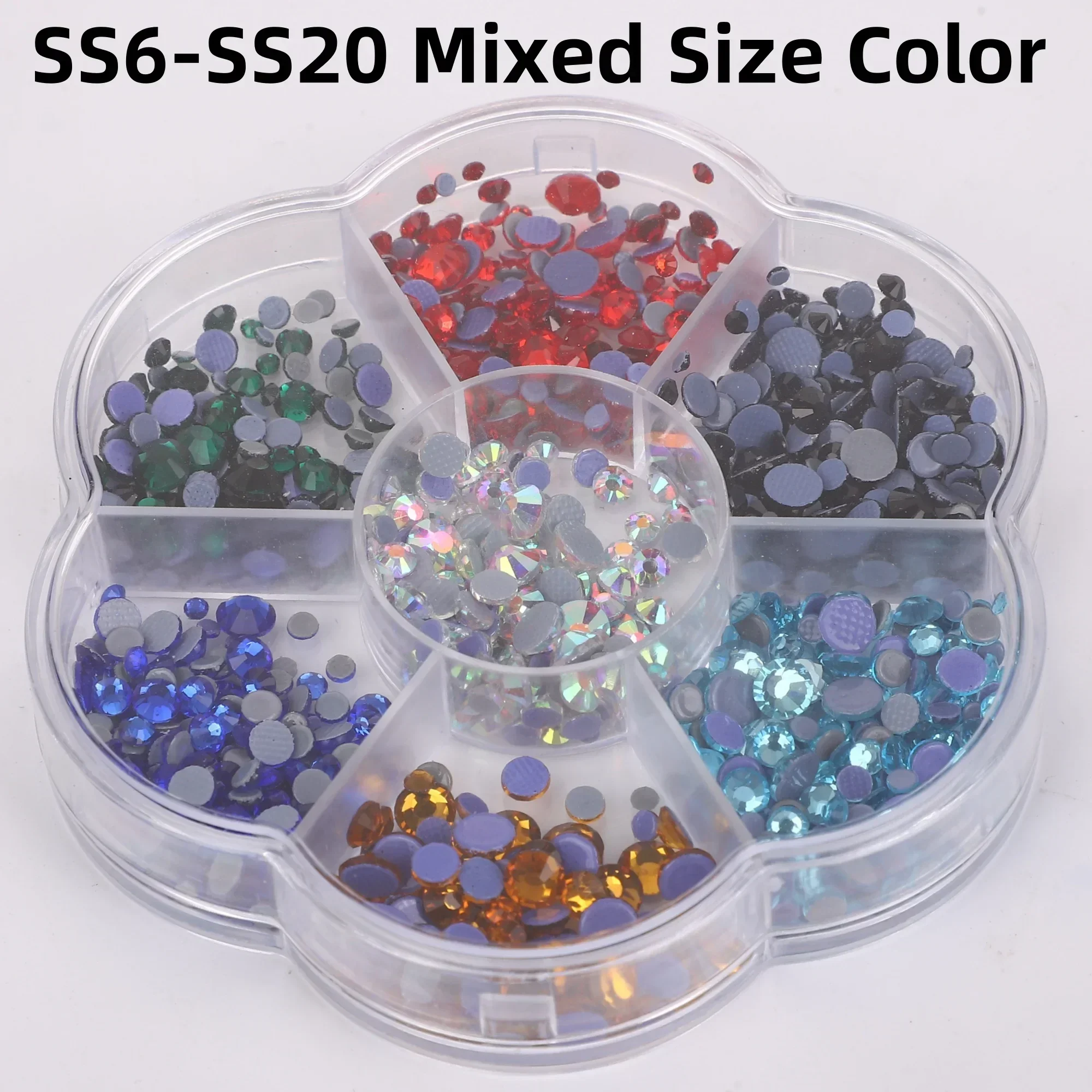 SS4-20 Multi-size Glass HotFix Flatback Rhinestone Pink Jet Crystal Clear Diamond Gems 3D DIY Decorations Strass Dress Accessory