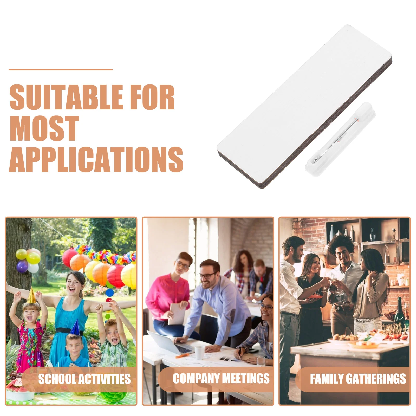 10pcs 승화 빈 이름 태그 클립 나무 이름 배지 Diy 이름 플레이트 빈 식별 태그 빈 나무 이름 태그