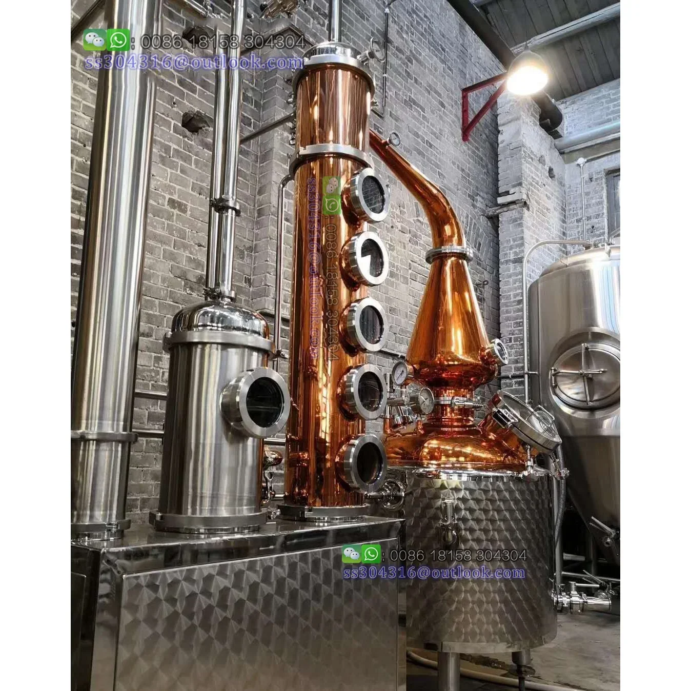 300l Alcohol Boiler Copper Pot Still Distillation Whiskey Distillery