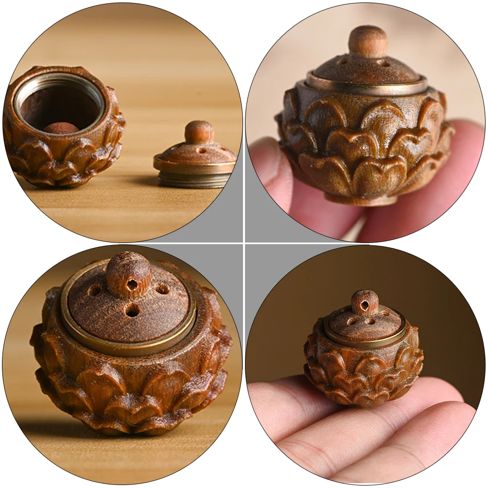 

1pc Lotus Sachet Shaped Wooden Pendants for Keychains Bags Fashion Accessories Decor Rings DIY Charms Sturdy Durable Premium