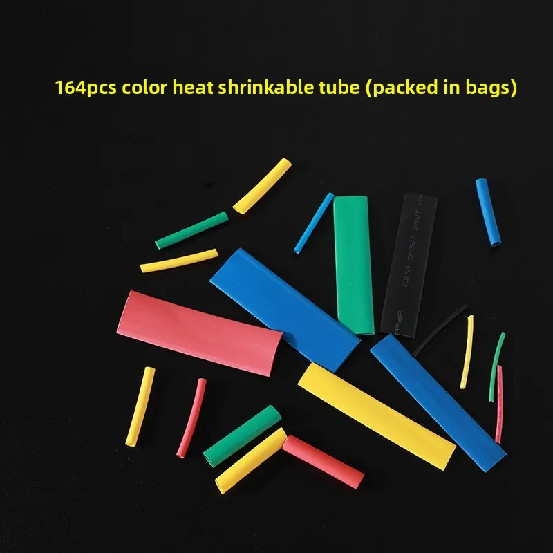 

164PCS Multi-Color Heat Shrink Tube Set Flame Retardant Insulated Environmental Protection Shrinkable Tubing Bag