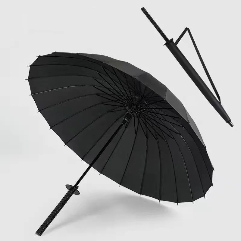 Multipurpose 24 Bones Long handled umbrella Bushido Sword Style Cosplay Umbrella