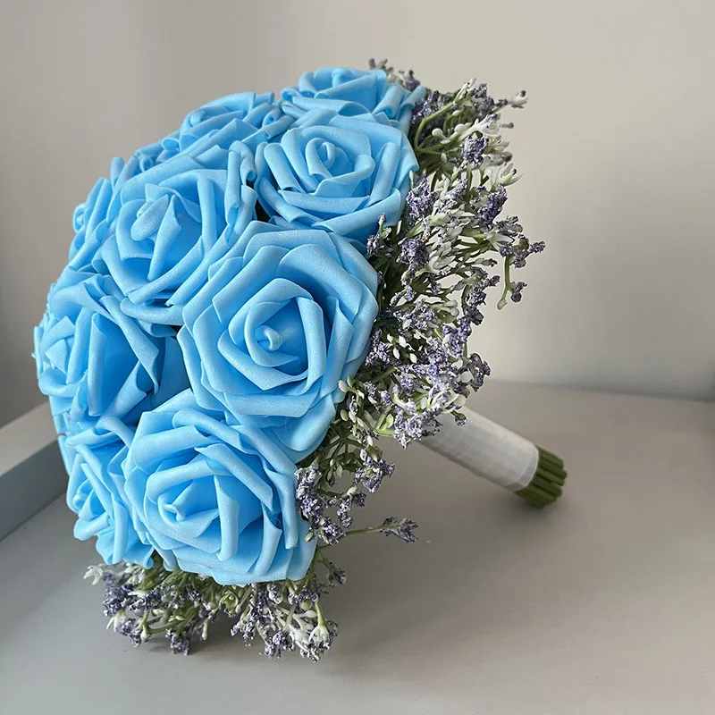 Bridal Bouquet Customized Bridesmaid Wedding Bouquet Marriage PE Foam Roses Artificial Flowers Wedding Accessories Centerpieces