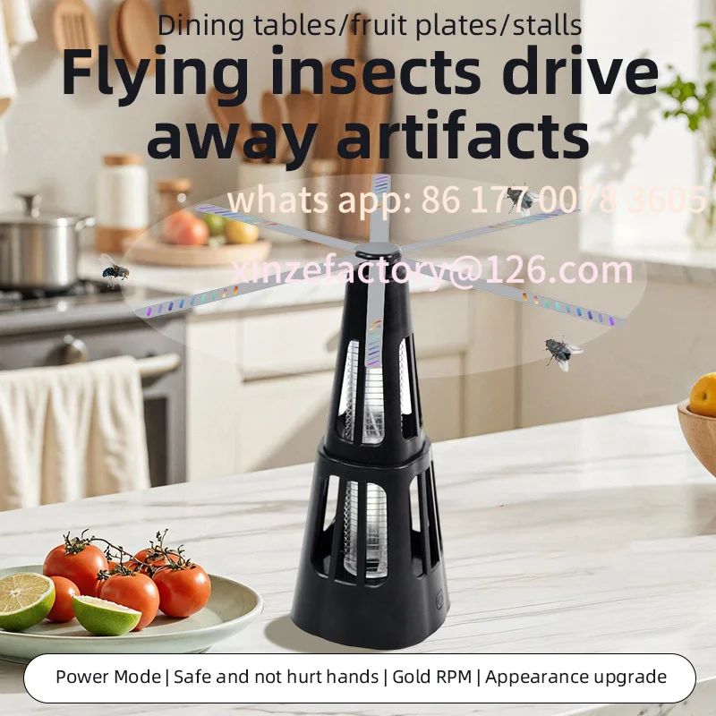 

Customizable Qualitell 2-in-1 Smart Pest Control Table Fan Portable Outdoor Kitchen Fly Repellent and Bug Killer Lamp Food
