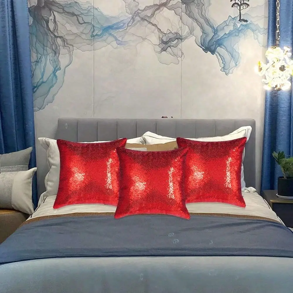 

Square Sequin Decorative Throw Pillow Covers Cushion Case For Chair Couch Bed Sofa Bedroom Living Room Wedding Home Decor 18 X1