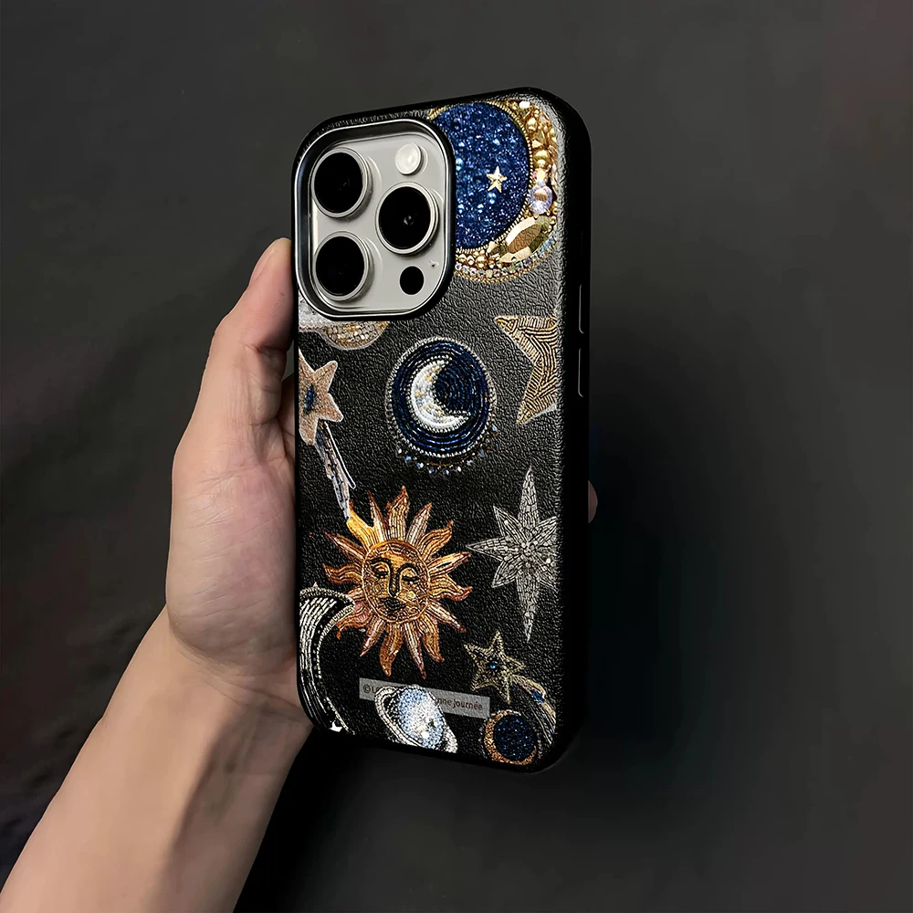 Retro Stern-Mond-Handyhülle für Xiaomi Redmi Note 17 Pro Max Hüllen Redmi Mi 11 Lite 5G 14 15 14T 15T 13T Pro Leder-Schutzhülle – Detail 3
