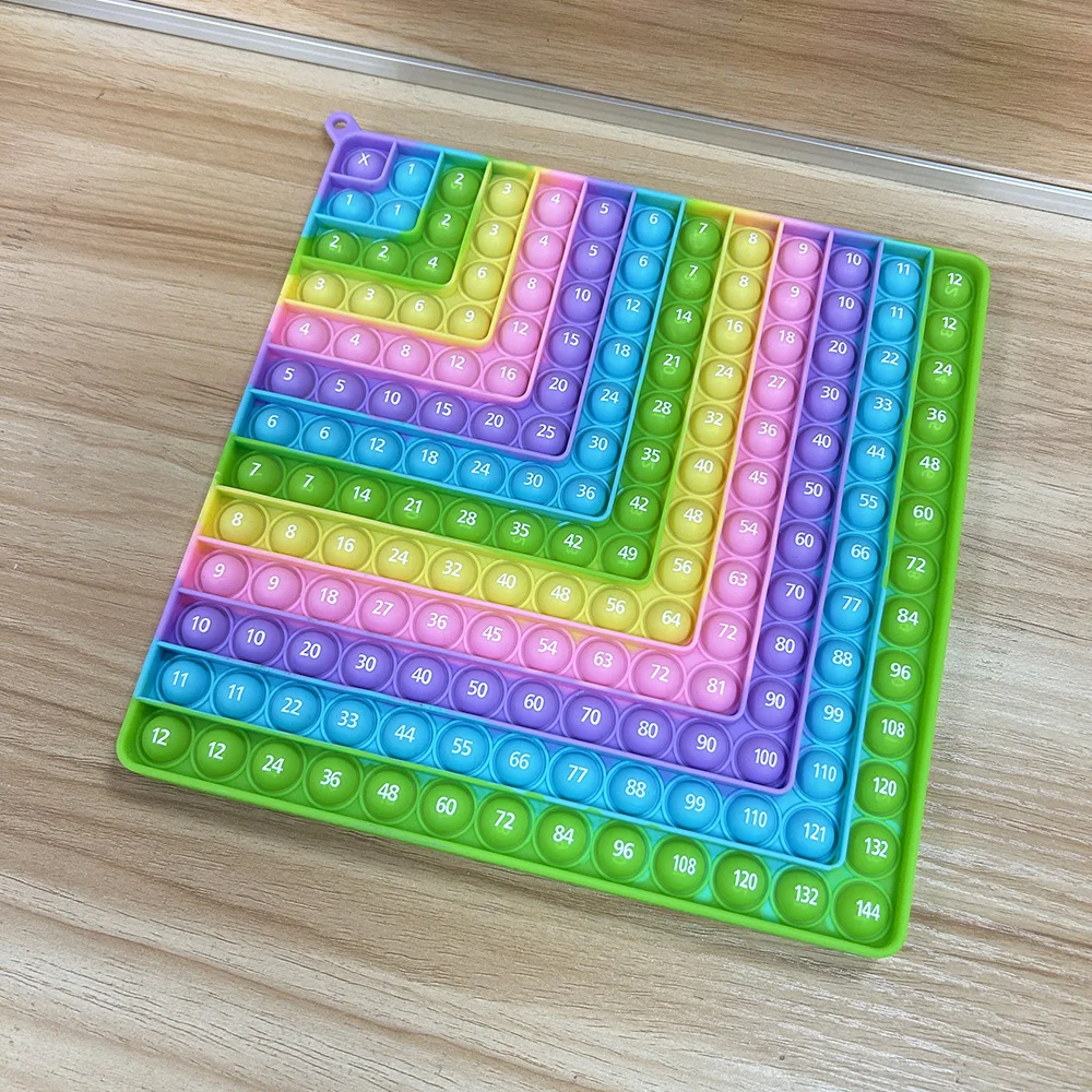 12x12 Vermenigvuldiging Praktijk Wiskundespellen Fidget Speelgoed, Draagbare Push Bubbles Times Tafelleren Speelgoed Manipulatives Cadeau voor kinderen