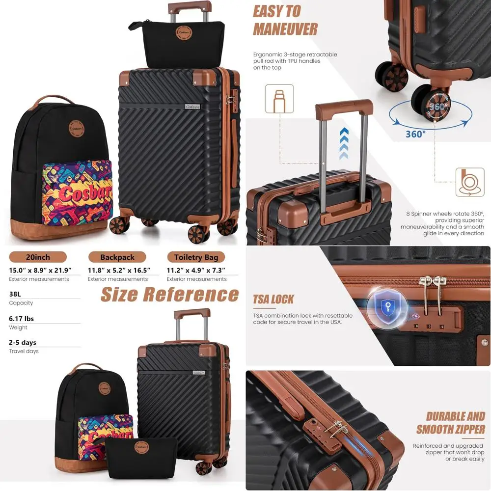 

Легкая твердая ручная кладь из АБС-пластика, 20 дюймов, одобренная авиакомпанией, чемодан на колесах, 22x14x9 дюймов для путешествий