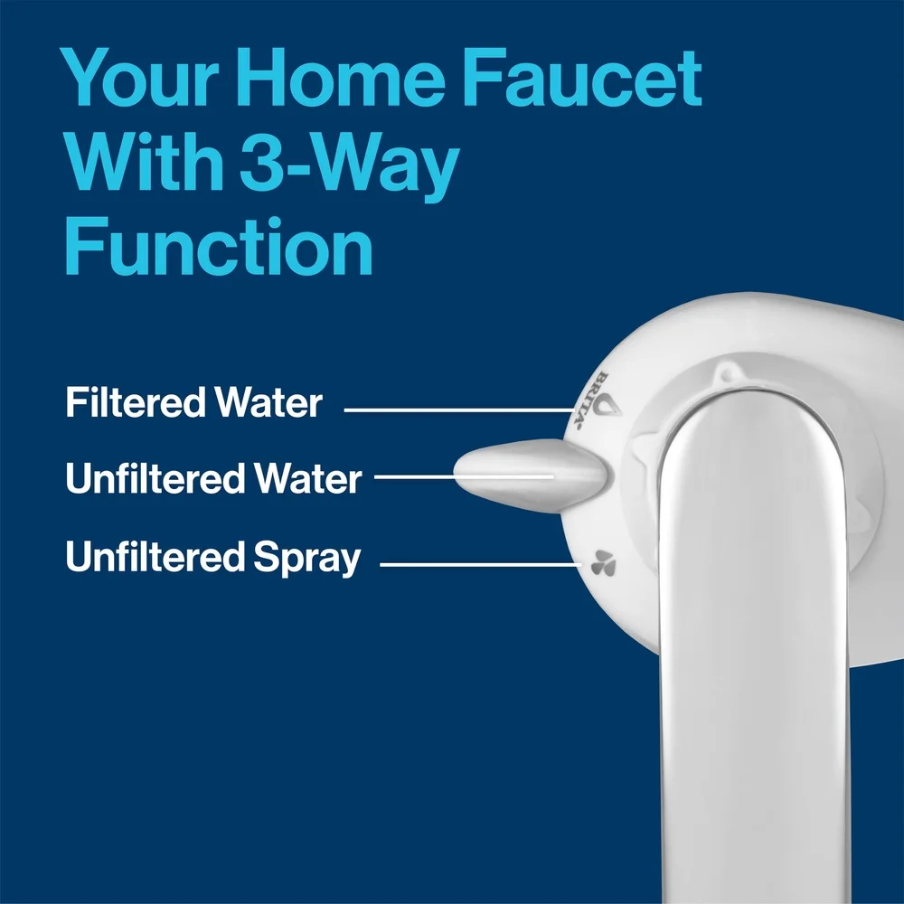Complete Faucet Mount Water Filter System Reduces Lead Chlorine Asbestos Taste Odor Easy Replacement Indicator Fits Standard