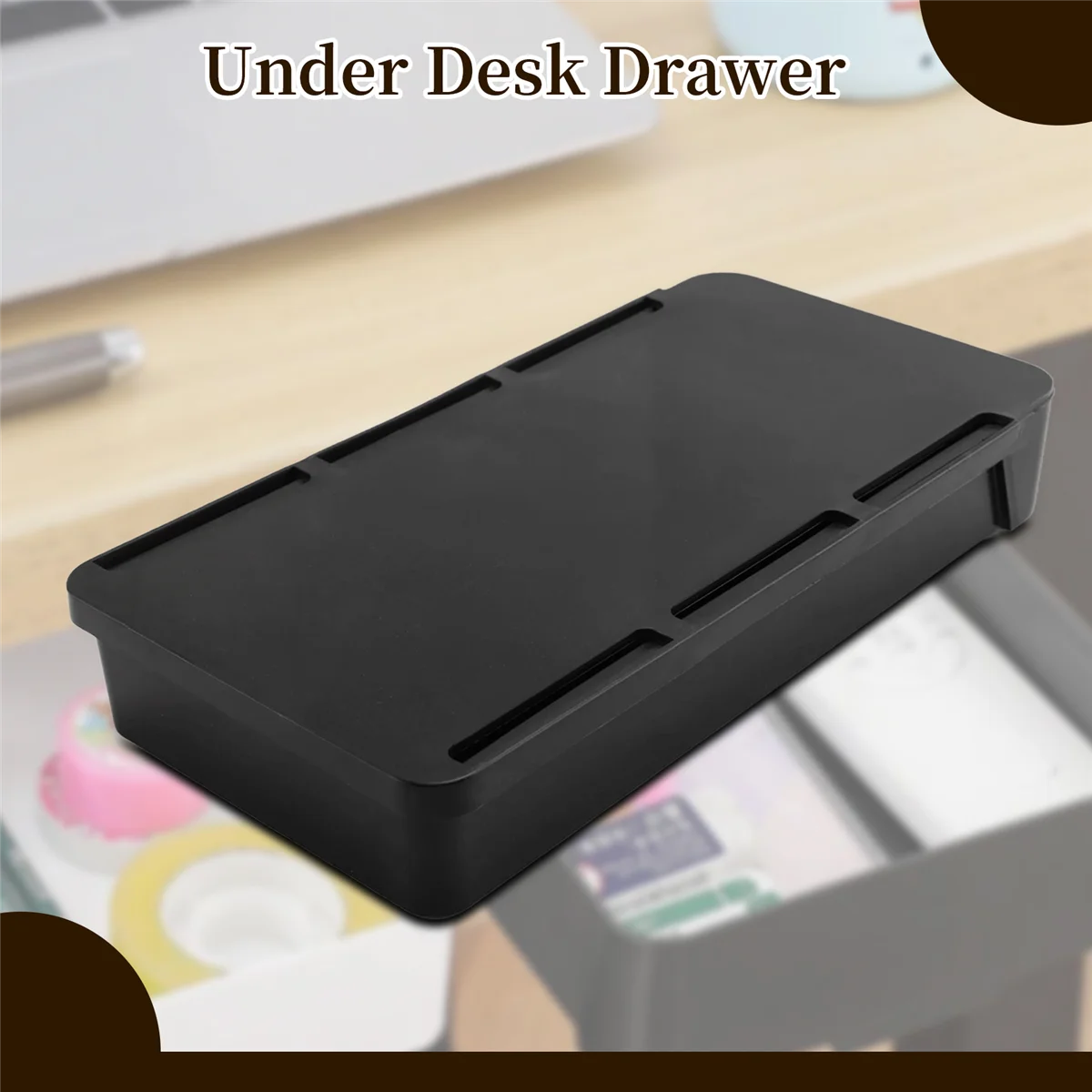 NOCM onder bureaulade organisator opbergdoos zelfklevende stationaire container bureau make-up houder zwart