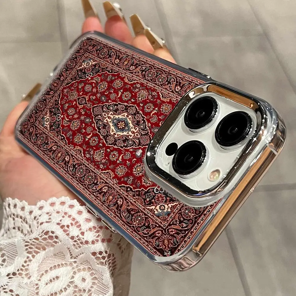 Persian Carpet Style Popular Transparent Phone Case For iPhone 17 Air 16 15 14 13 12 11 Pro Max X XR XS 16 Plus Anti Black Soft - view 6
