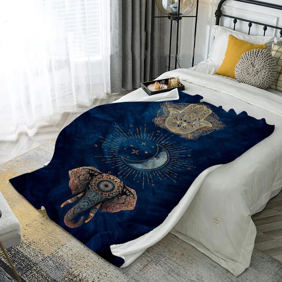 

Одеяло с мистическим узором, фланелевое покрытие из микрофибры, одеяло для спальни, гостиной, дивана, мягкое и удобное украшение для дома