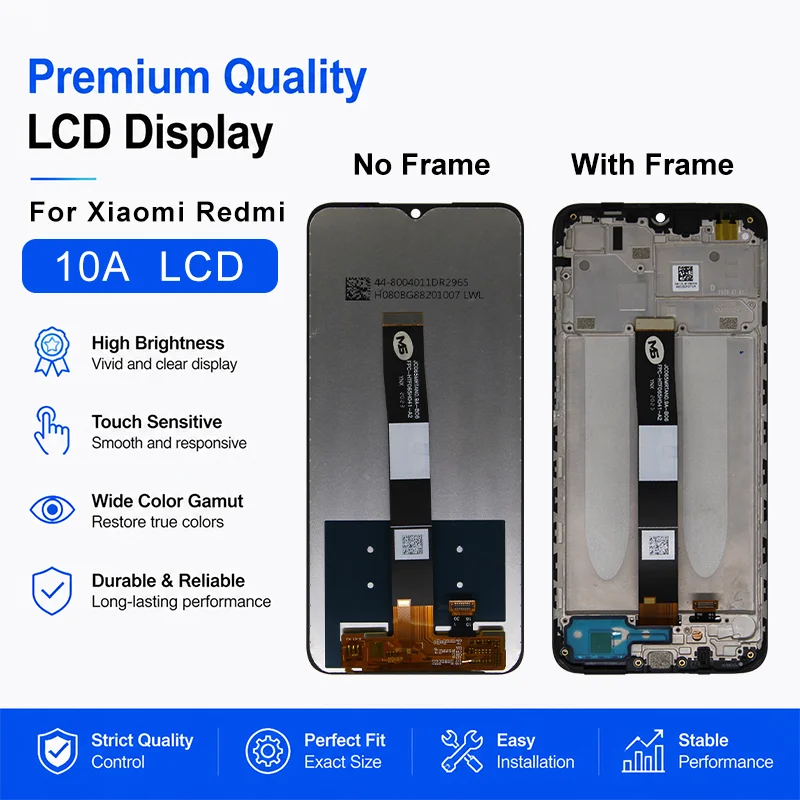 IPS For Xiaomi Redmi 10A LCD 220233L2C Display Touch Screen Digitizer Assembly For Redmi 10C LCD 220333QAG Screen Replace Parts