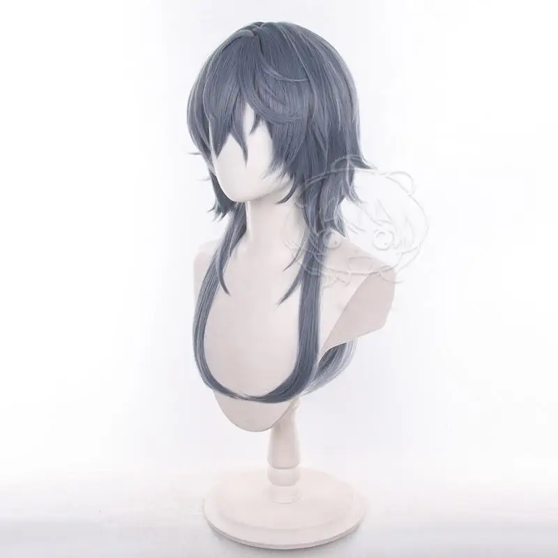 Anime Arknights Logos Herren-Cosplay-Perücken, Cosplay-Kostüme, Kopfbedeckung, 65 cm lange, simulierende, dick gefärbte, bauschige Langhaarperücken – Detail 4