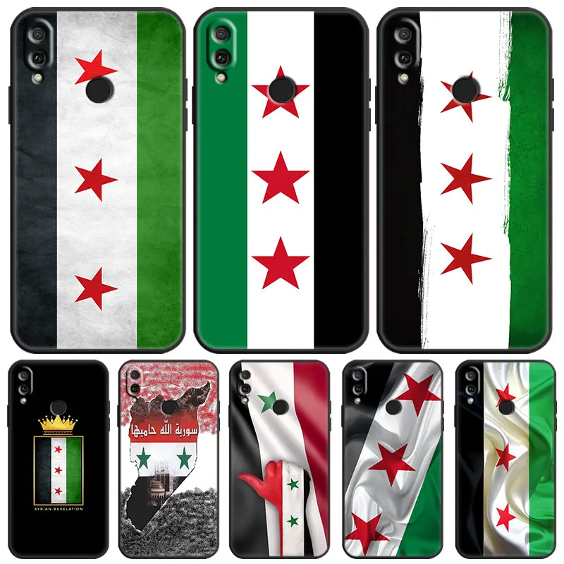 Syrian Syria Flag Case For Honor X6 4G X7 4G X8 X9 4G 5G Huawei Y9 Y7 Y5 Y6 Y7 Y8 A S P Prime 2018 2019 2020 Black Soft Cover