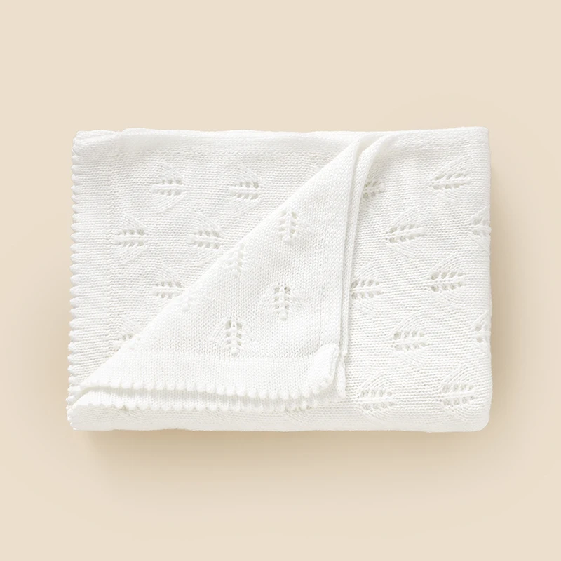 Детские одеяла вязаные 90*70 см для новорожденных мальчиков и девочек, пеленка для коляски, спальные вещи, однотонные хлопковые детские одеяла, коврик