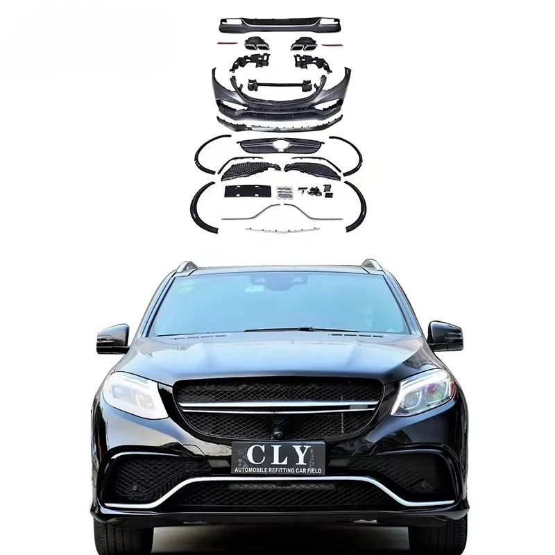 

W166 Bumper for 2015-2018 GLE W166 Upgrade GLE63 Front Bumper Diffuser With Exhaust Pipe