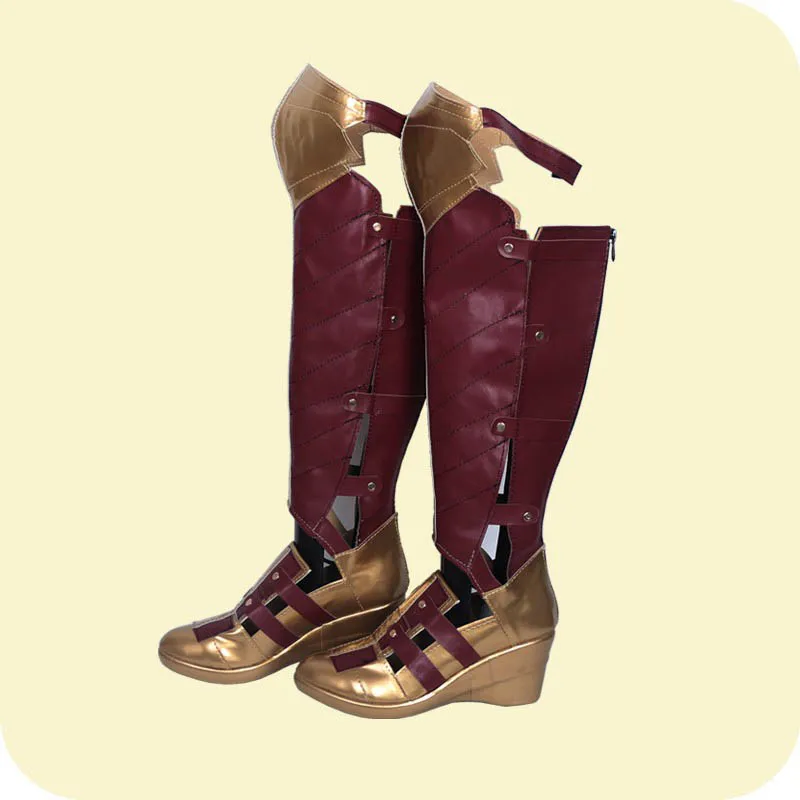 Mulheres cosplay sapatos princesa diana cosplay sapatos botas halloween feito sob encomenda