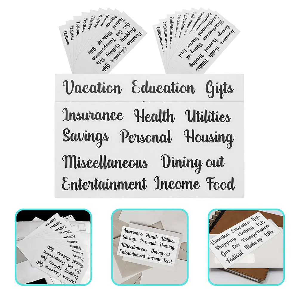 

12 set Alphabet Label Stickers Compact Cash Envelope Labels For Home Budget Organization Self-Adhesive Planner Sticker