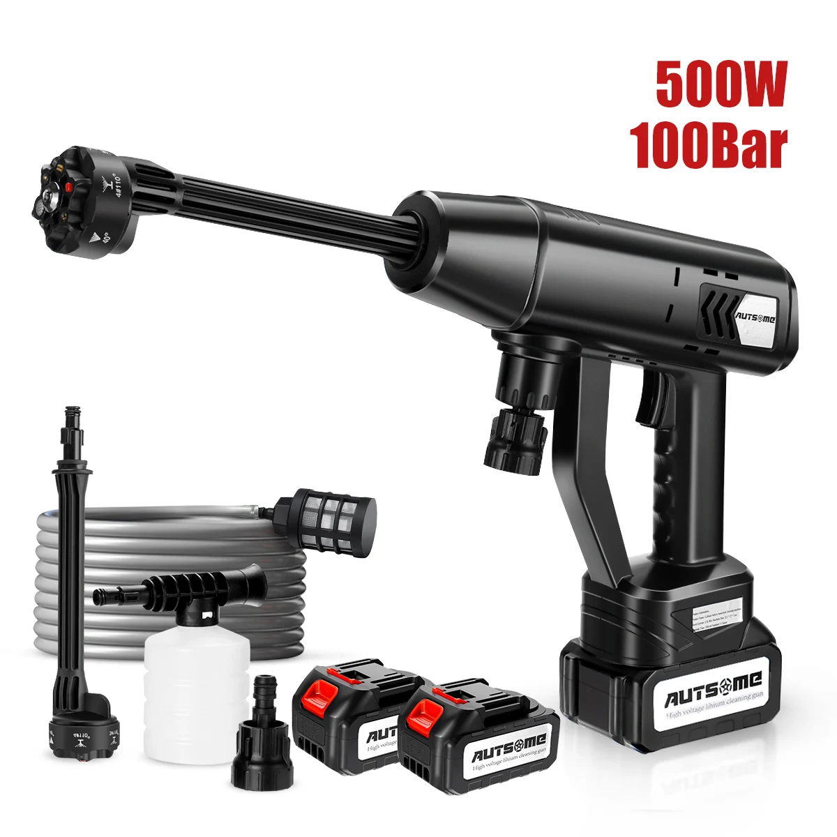 

500W Cordless High Pressure Car Washer Cleaner Washing Spray Gun Electric Water Gun Foam Machine for 18V Battery