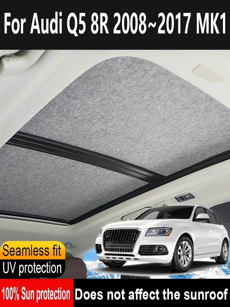 Pare-soleil d'isolation de toit ouvrant panoramique de voiture, pour Audi Q5 8R 2008 ~ 2017 MK1, rideau de ciel à Adsorption électrostatique Anti-UV