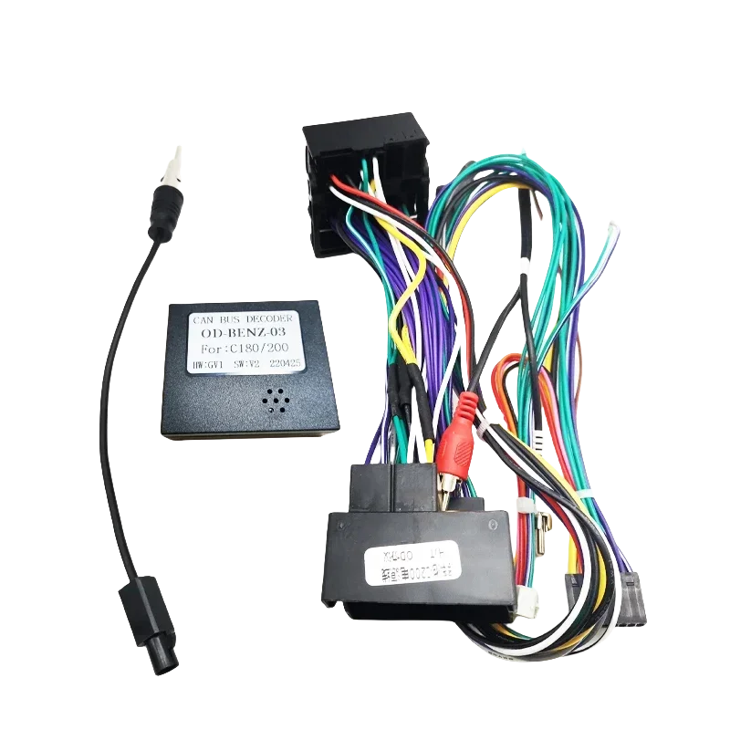 Wiring Harness Quadlock Connector 16 Pin Plug CAN Bus Decoder Car Android Accessories 12V Cable Adapter for Mercedes W204 C200