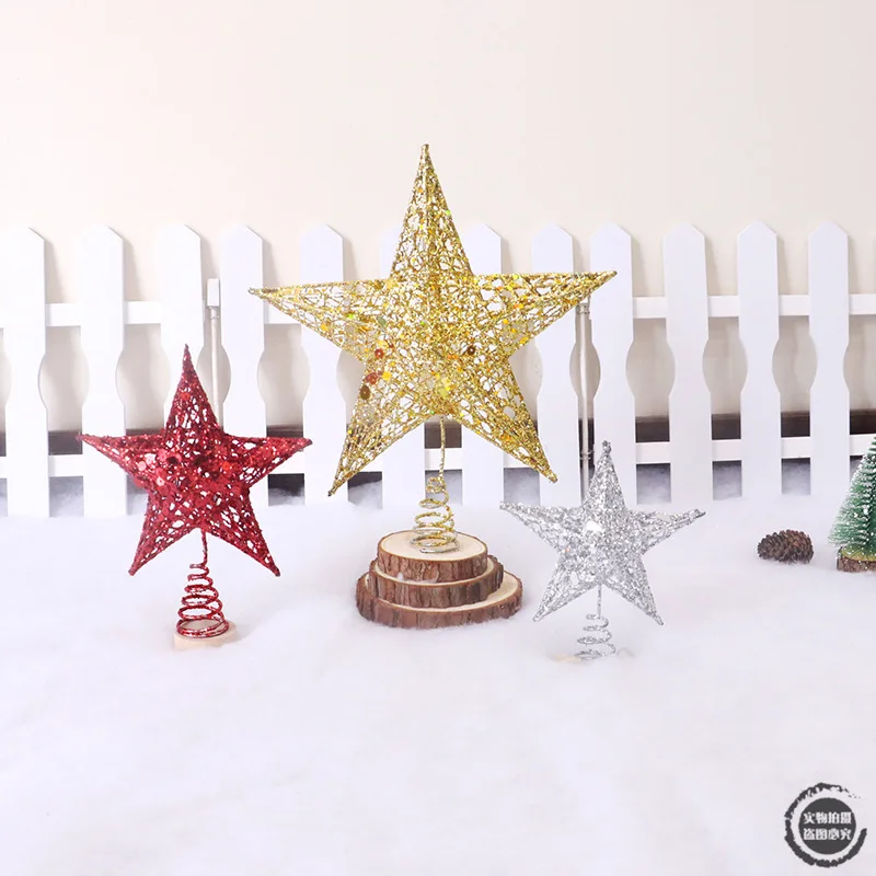 Lighting Tree Top Star Christmas Tree Top Star Five Pointed Star Lron Dusting Christmas Tree Decorations Christmas Ornaments