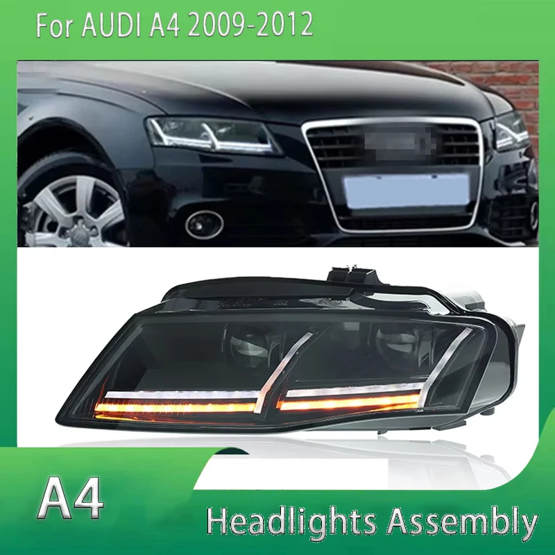 

Автомобильный фонарь для Audi A4 S4 для 2009 2010 2011 2012, фары, модернизация галогенной лампы, светодиодный указатель поворота, дальний и ближний свет Plug and play