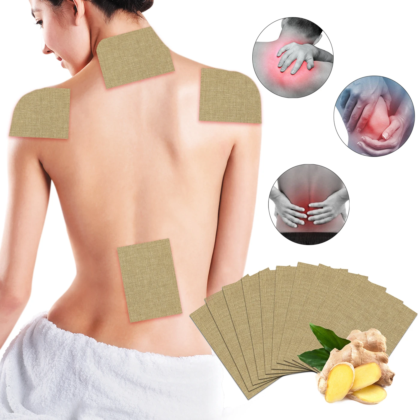 Herbal Ginger Patch Medical Plasters Chinese Ginger Plaster Joint Pain Shoulder Arthritis Back Knee Pain Reliever Patch Set