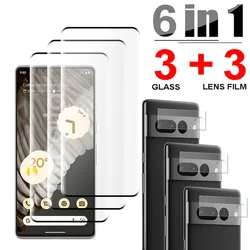 3D Tempered Glass For Google Pixel 7 Pro 6 Pro Pixel 6A Screen Protector Camera Lens Film For Pixel 7 Pro Glass Full Cover