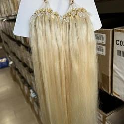 Blonde Micro Loop Ring Human Hair Extensions 12