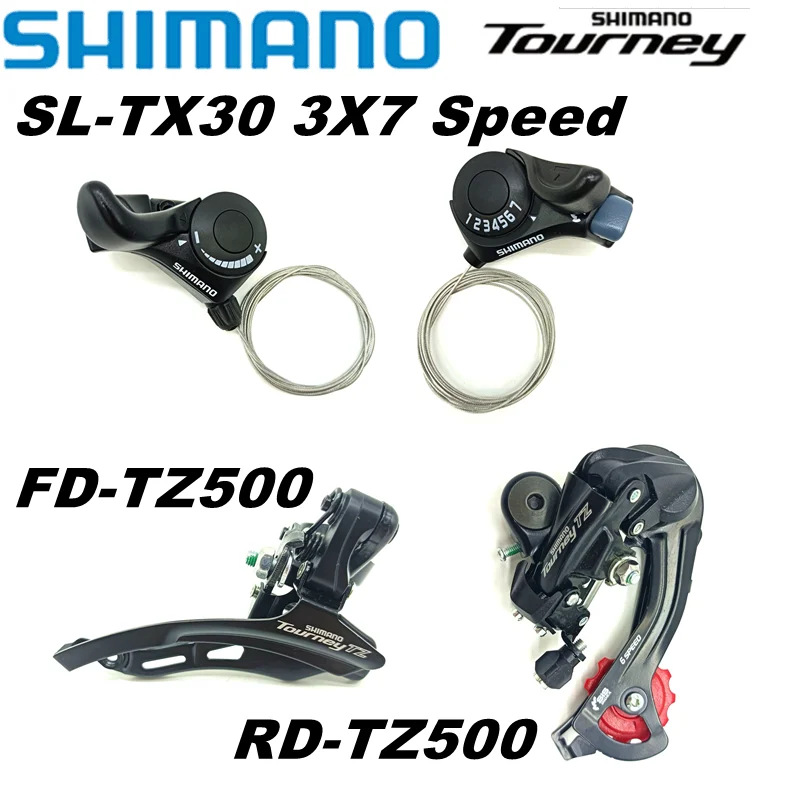 Shimano 21 Speed Groupset Tourney SL-TX30 Shifter Lever 3x7 Speed RD-TZ500 Bike Rear Derailleur FD-TZ500 Front Derailleur TX30