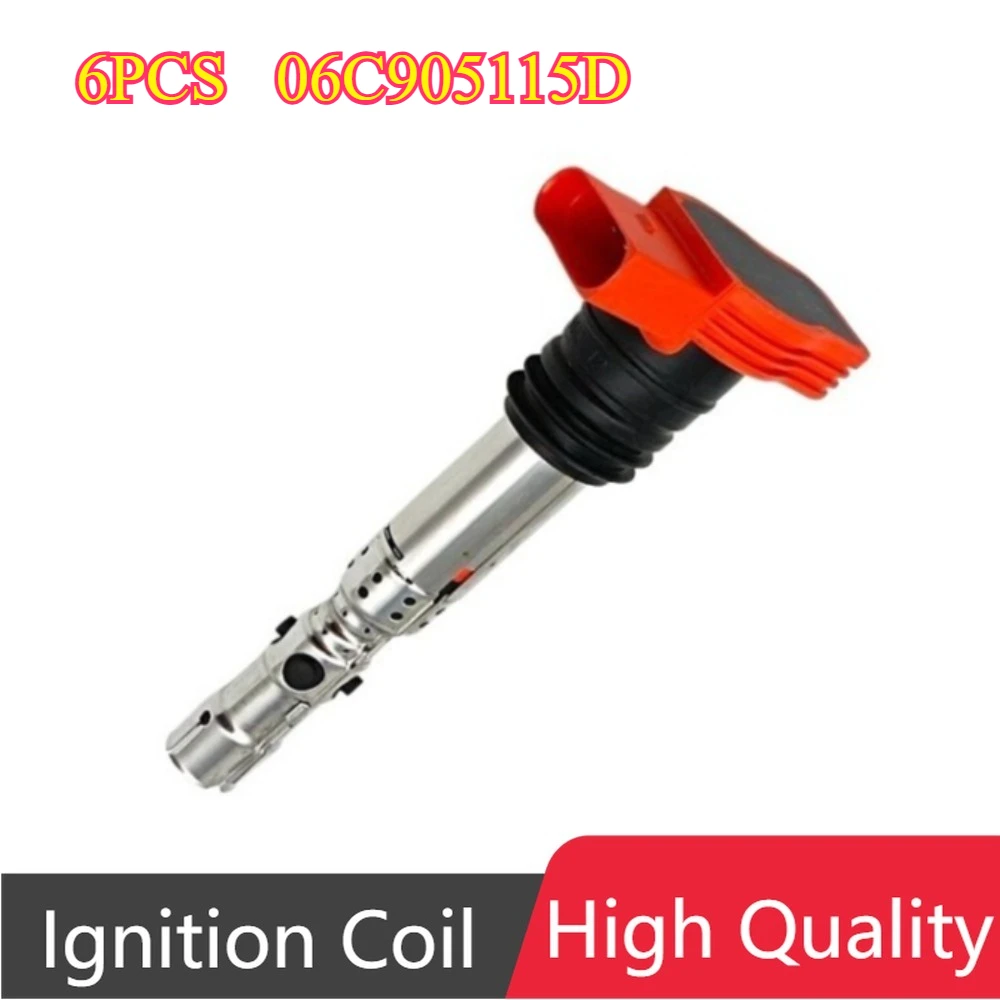 

6Pcs 06C905115D 06C905115E 06C905115A 06C905115B UF483 UF-483 Ignition Coils For Audi A4/A4 Quattro A6/A6 Quattro 3.0L 2002-2005
