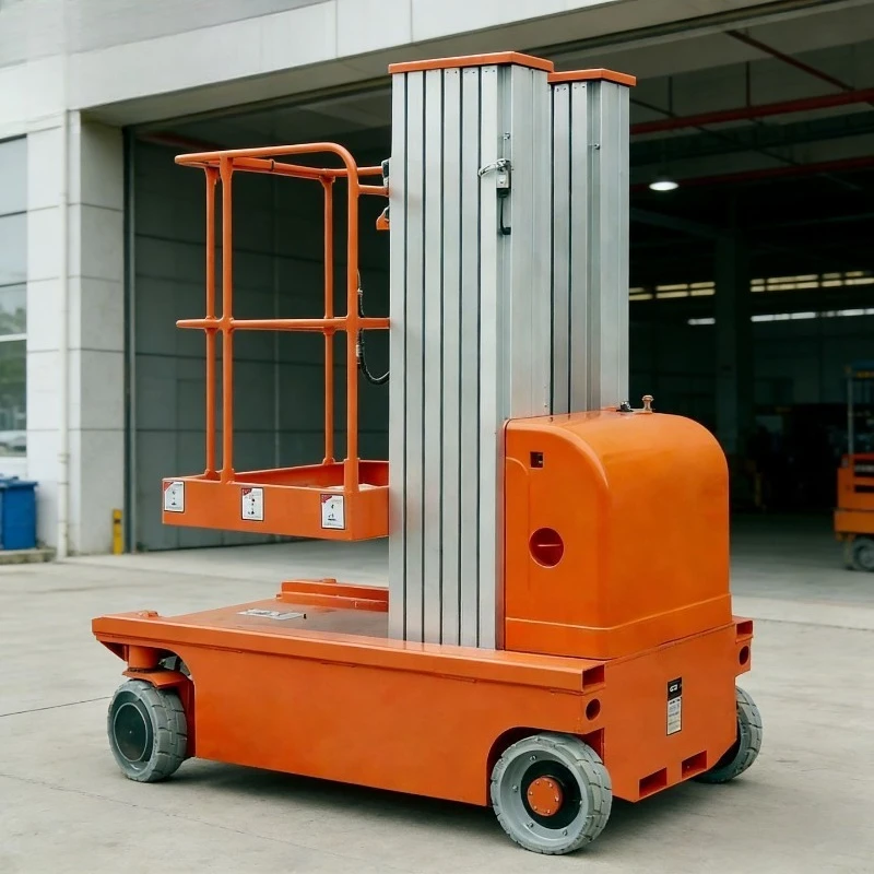 Fully electric double-masted lifting platform, fully self-propelled aluminum lift