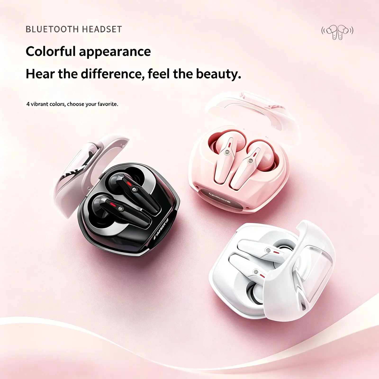 In Ear Wireless Bluetooth 5.4 Headphones Space Capsule Lightweight Noise Reduction Ultra Long Battery Life Digital Power Display