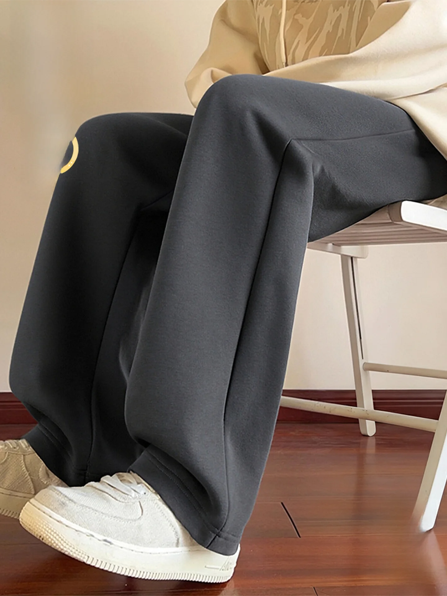 

Men's Winter Fce Lined Straight Leg Casual Pants American Sle Trendy Brand Sweatpants Youthful Vitali Sle