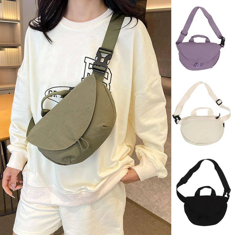 

Women Hobos Crossbody Bag Soft Solid Color Flap Closure Adjustable White Strap Roomy Capacity Stylish Everyday Shoulder Purse